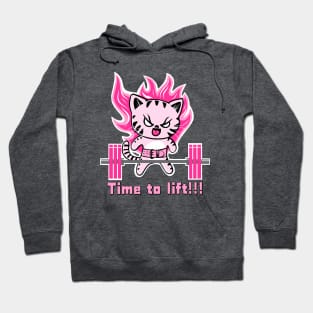 Weight lifting cat, gym girl, fitness girl Hoodie